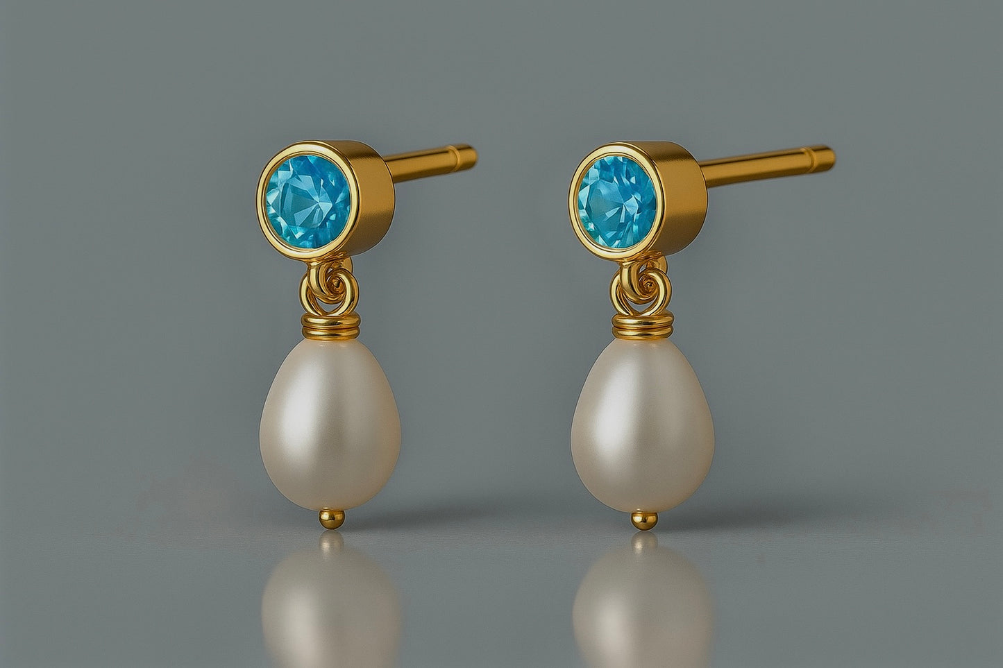 Blue Topaz Teardrop Earrings