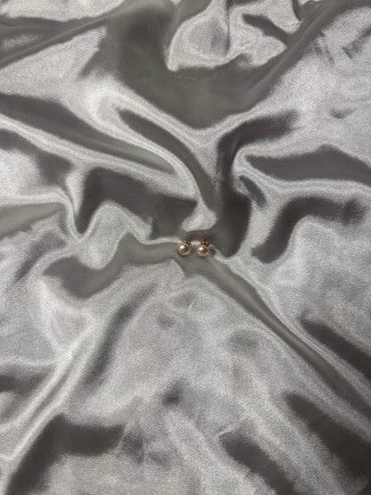 Rose Button Pearl Earrings