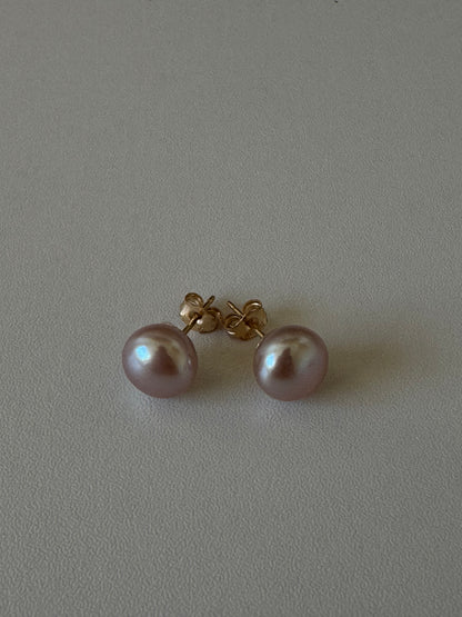 Rose Button Pearl Earrings