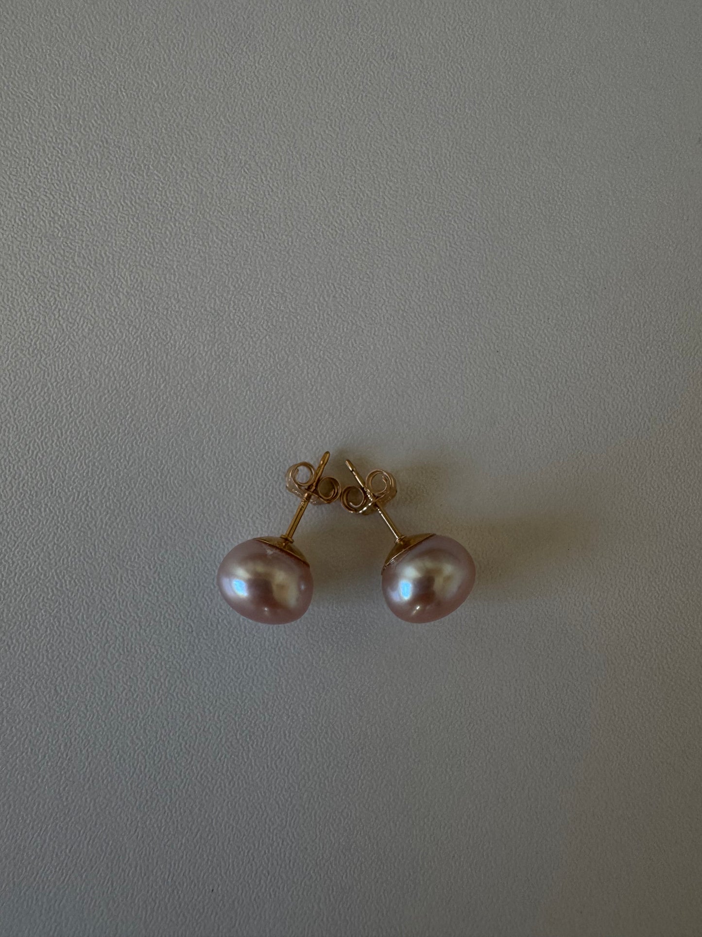 Rose Button Pearl Earrings