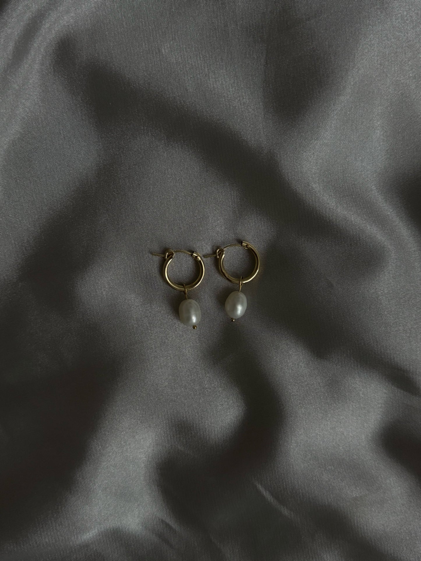Golden Pearl Hoops