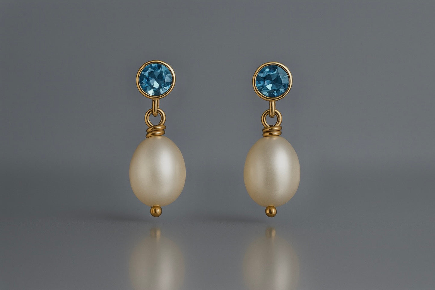 Blue Topaz Teardrop Earrings