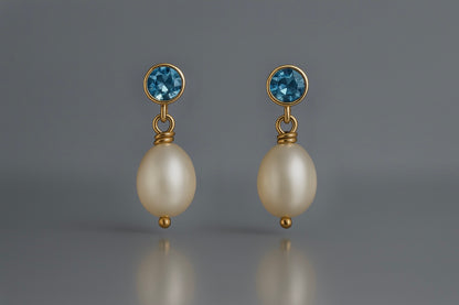 Blue Topaz Teardrop Earrings