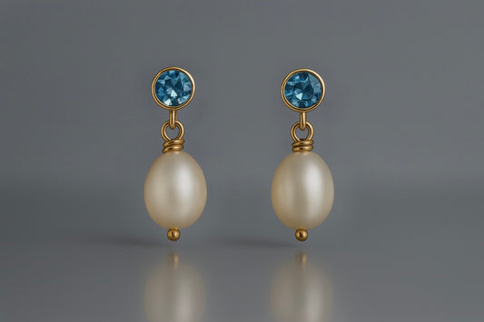 Blue Topaz Teardrop Earrings