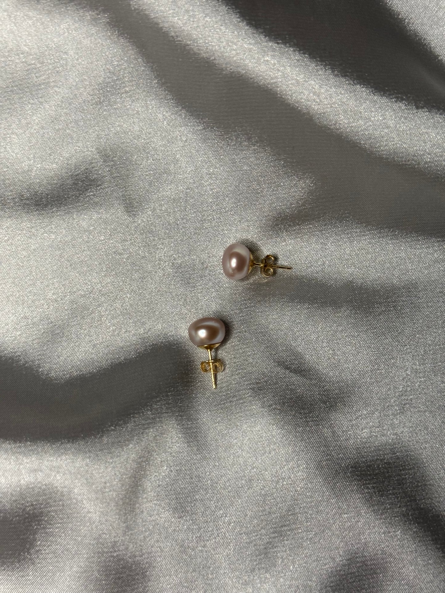 Rose Button Pearl Earrings