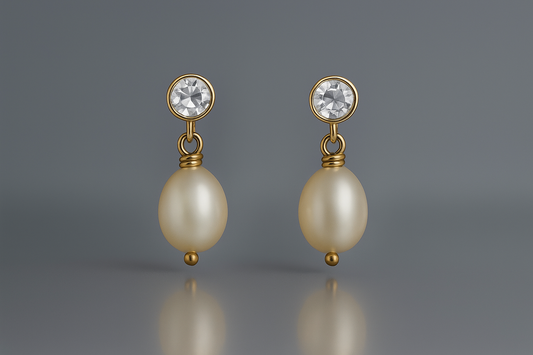 White Topaz Teardrop Earrings