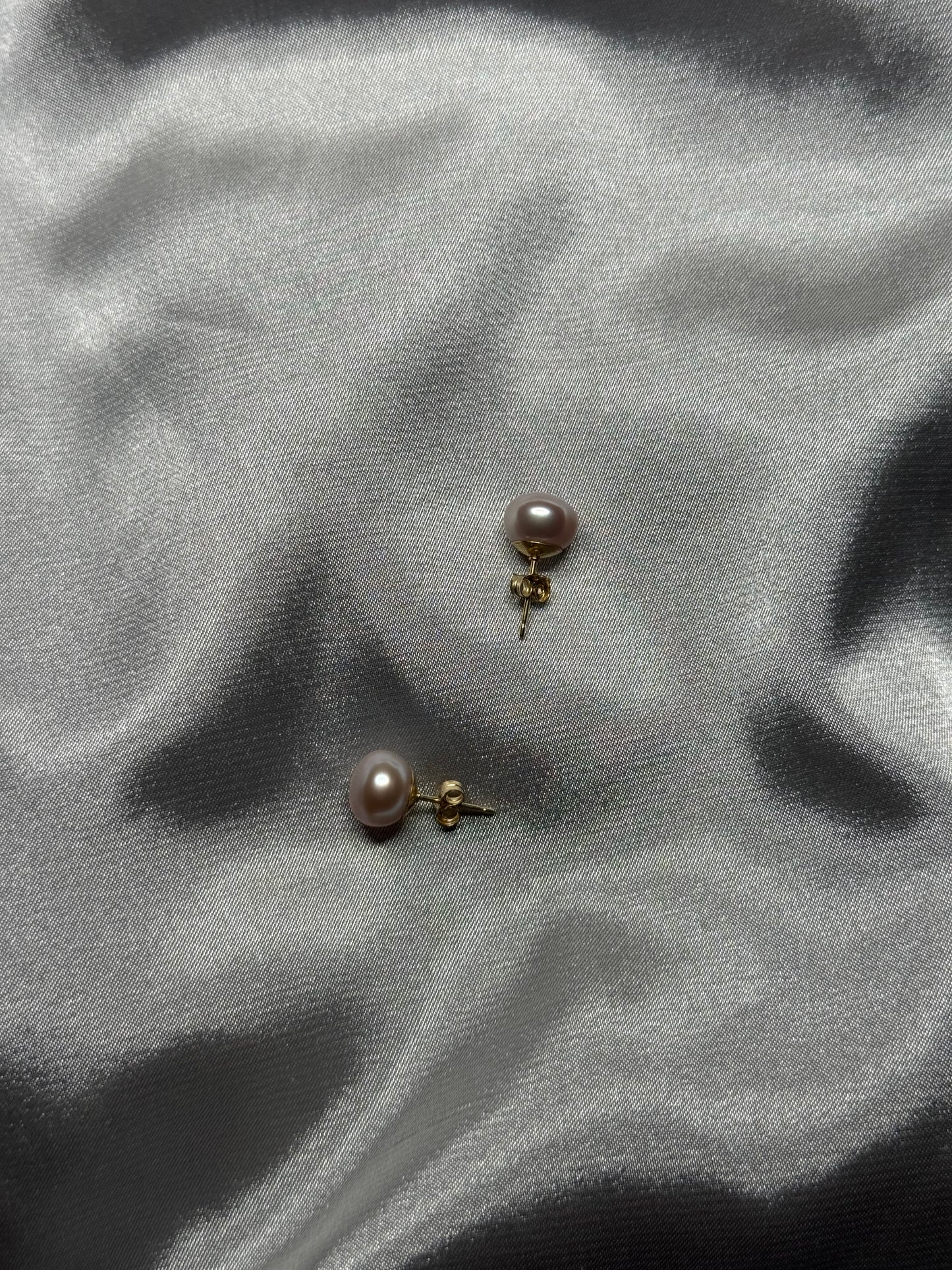 Rose Button Pearl Earrings