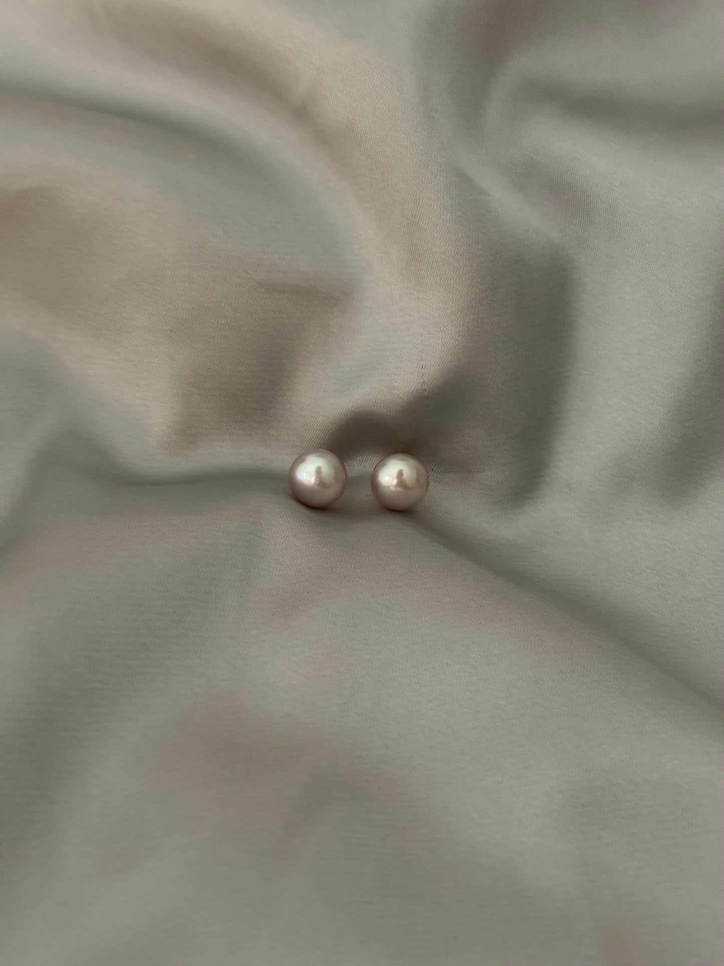 Rose Button Pearl Earrings