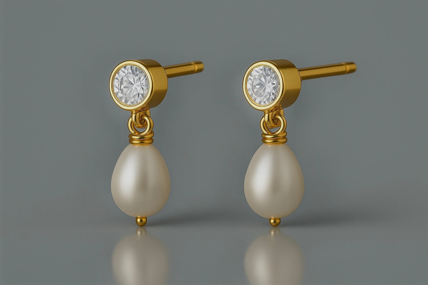 White Topaz Teardrop Earrings