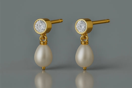 White Topaz Teardrop Earrings