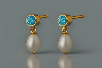 Blue Topaz Teardrop Earrings