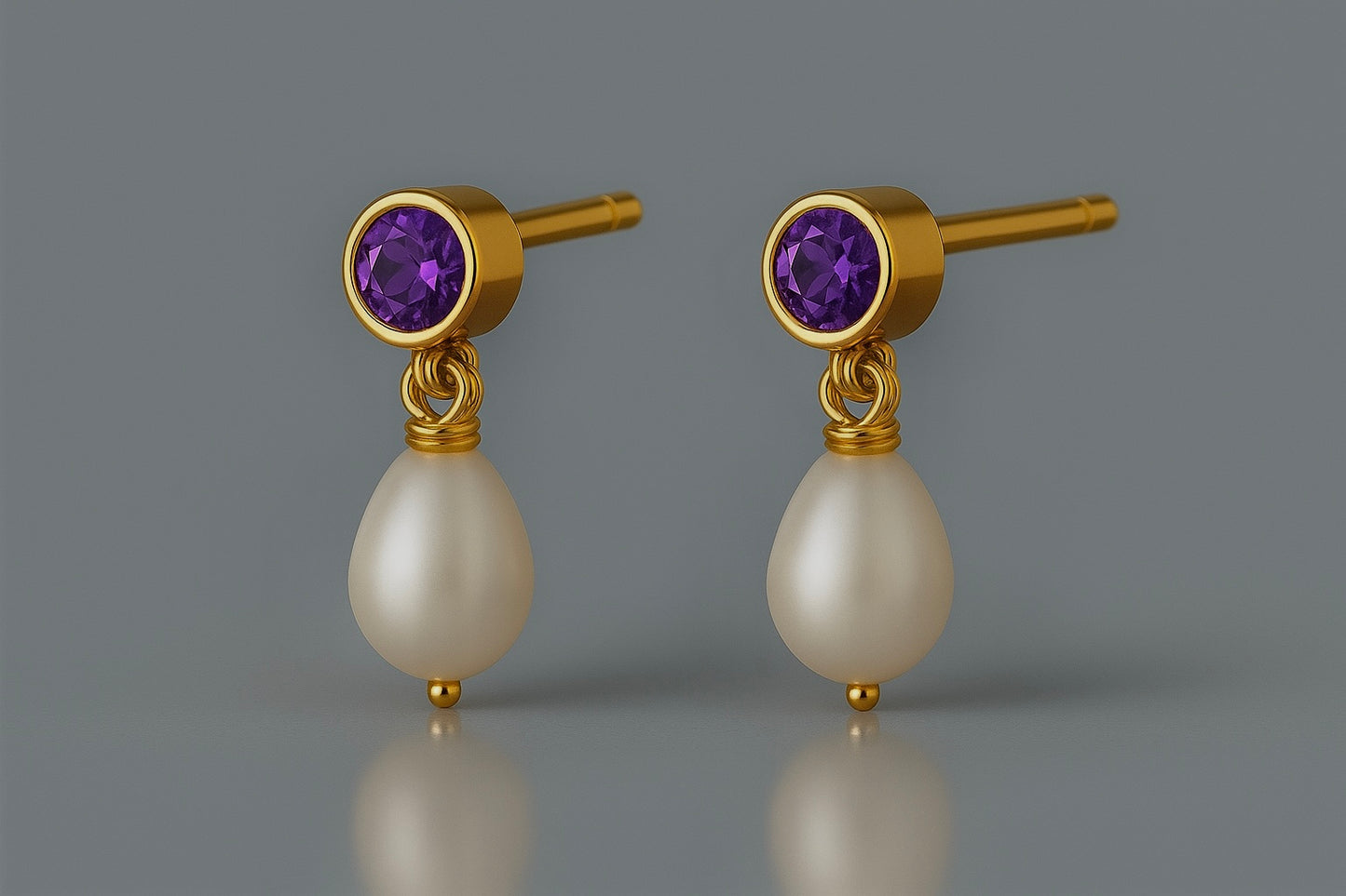 Amethyst Teardrop Earrings