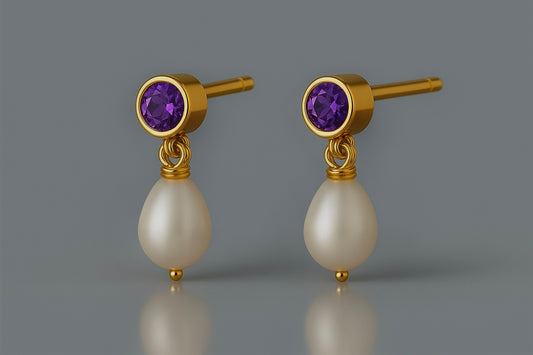 Amethyst Teardrop Earrings